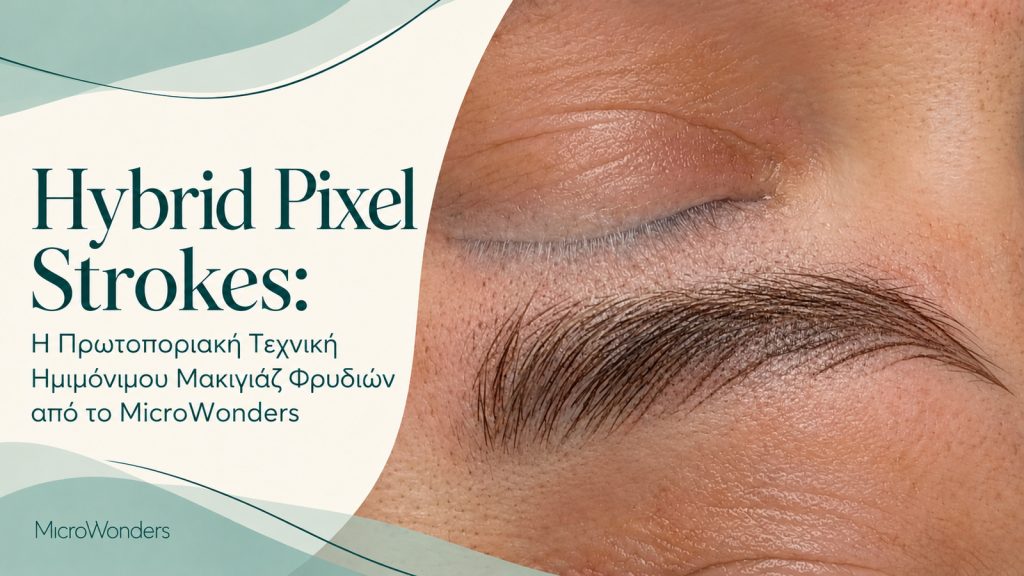 Τα Hybrid Pixel Strokes είναι η πρωτοποριακή τεχνική PMU φρυδιών από την Αφροδίτη Νικηφοράκη που συνδυάζει hairstrokes & pixel shading για άψογη φυσικότητα.