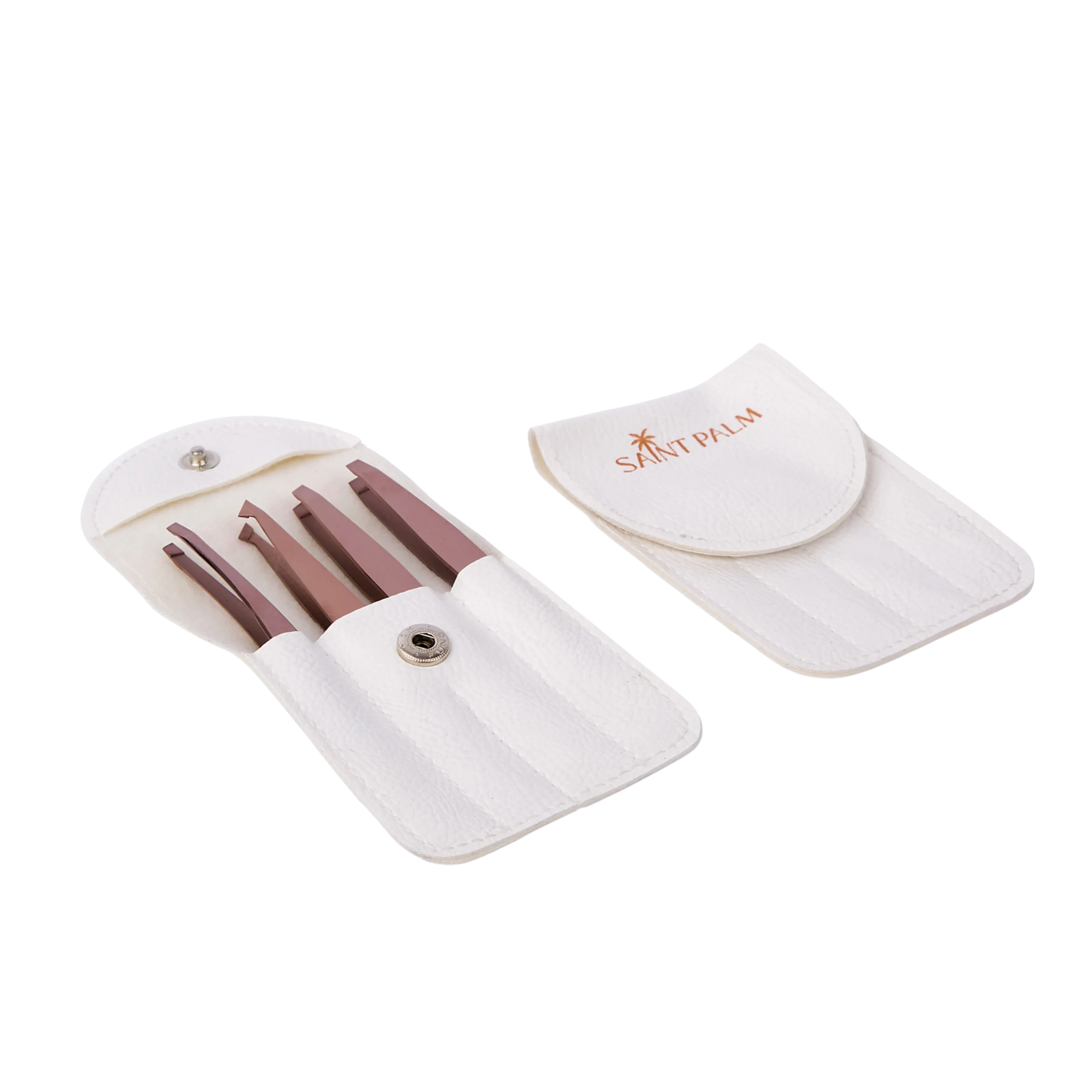White Leather Tweezers Set Saint Palm - MicroWonders - Aesthetic Art Academy White Leather Tweezers Set Saint Palm